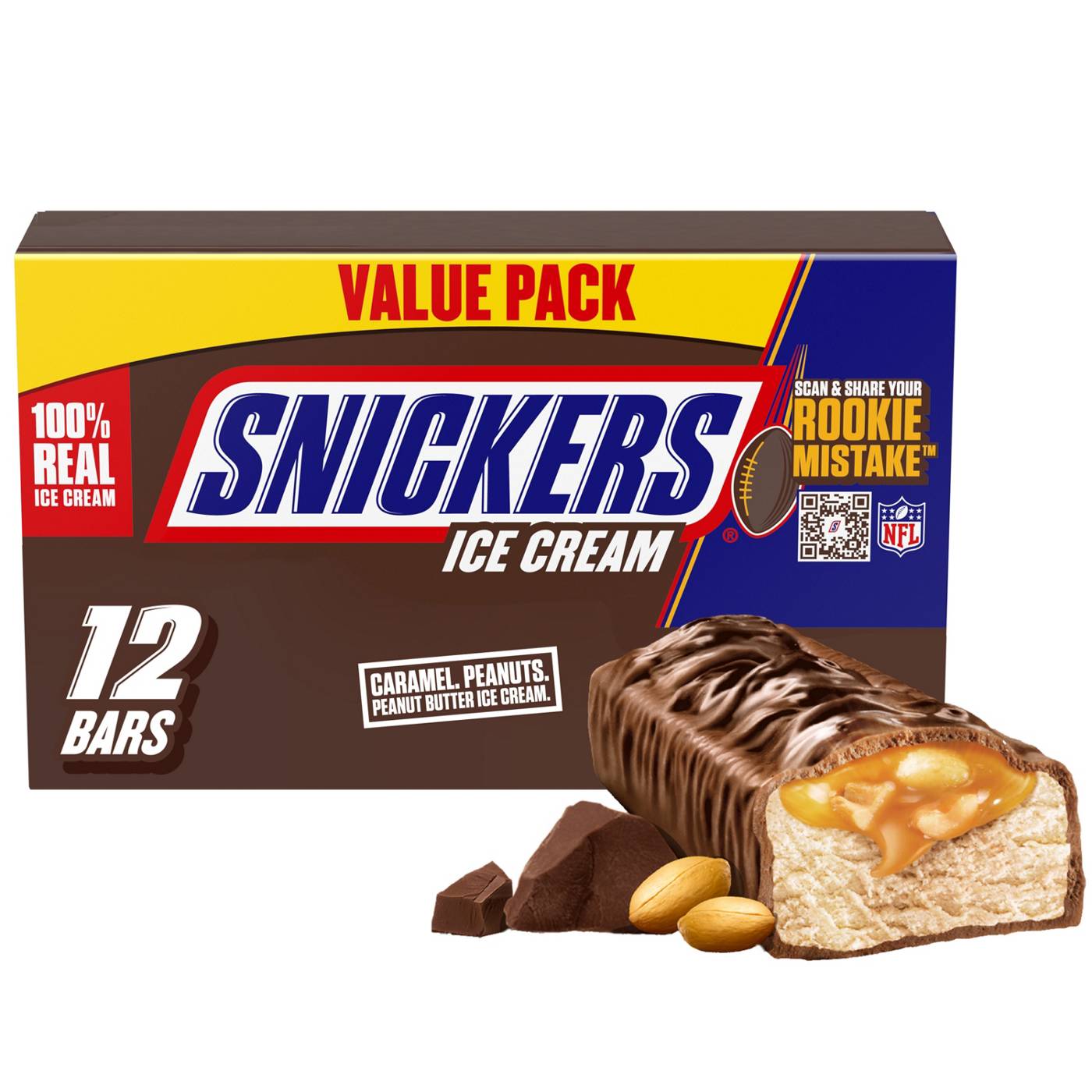 Snickers Chocolatey Caramel Peanut Butter Ice Cream Bars; image 7 of 10