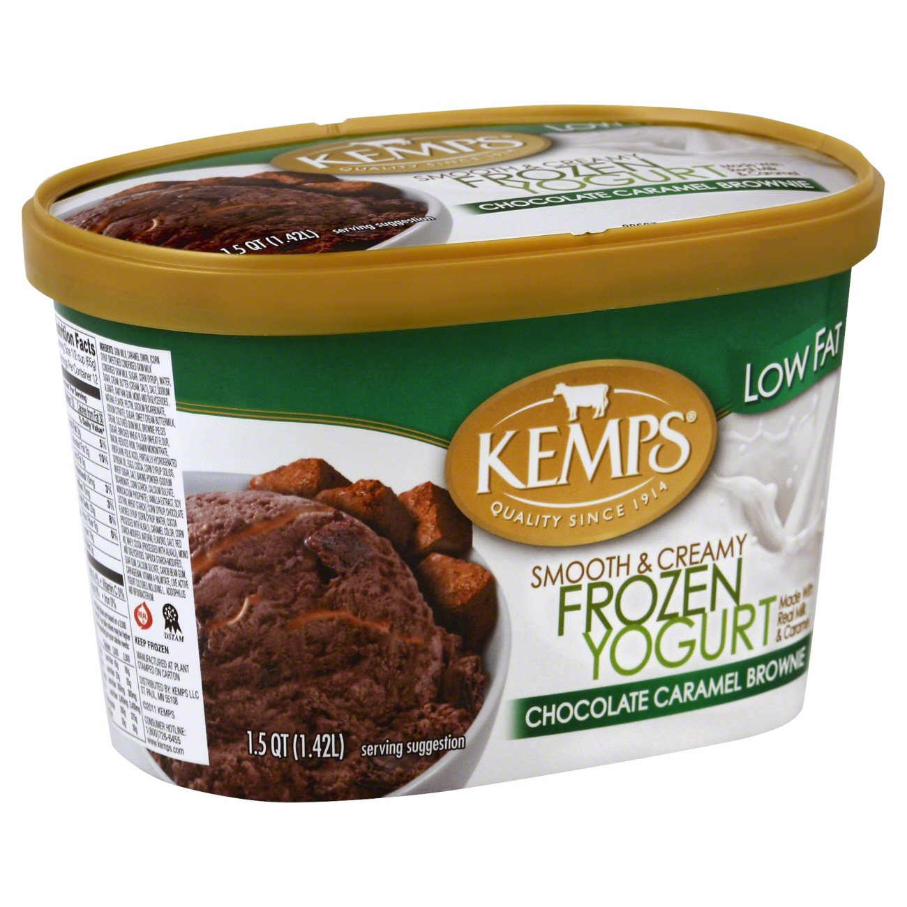 Kemps Smooth And Creamy Chocolate Caramel Brownie Low Fat Frozen Yogurt Shop Frozen Yogurt At H E B 6226