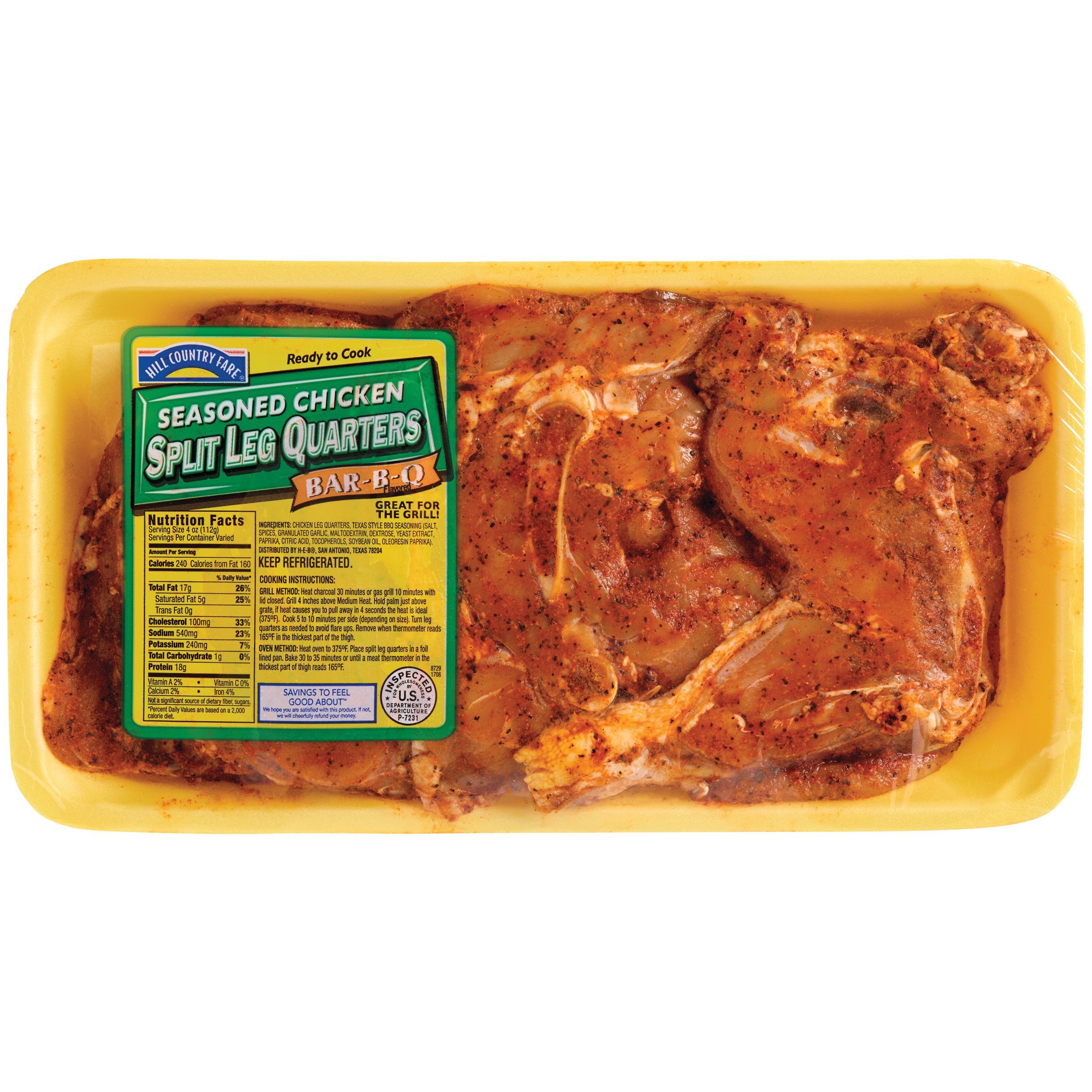 Hill Country Fare Seasoned Split Chicken Leg Quarters TexasStyle BBQ Shop Chicken at HEB