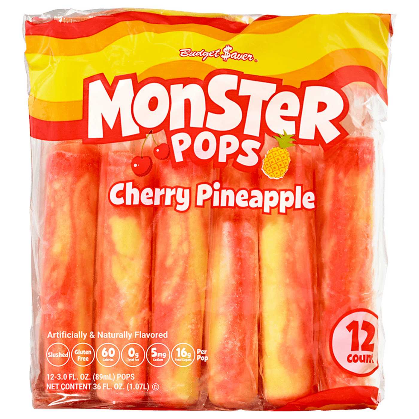 Budget Saver Cherry Pineapple Monster Pops; image 1 of 2