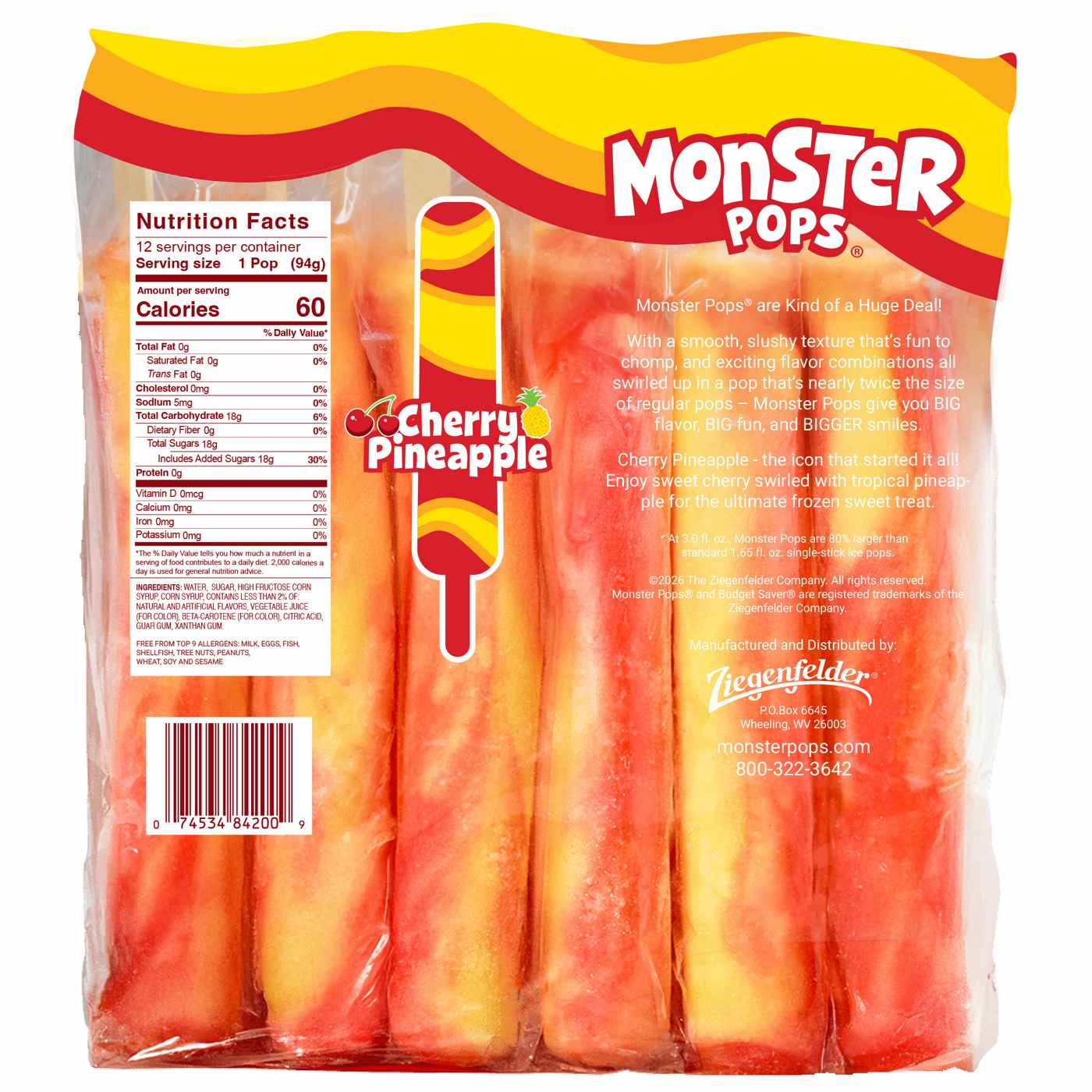 Budget Saver Cherry Pineapple Monster Pops; image 2 of 2