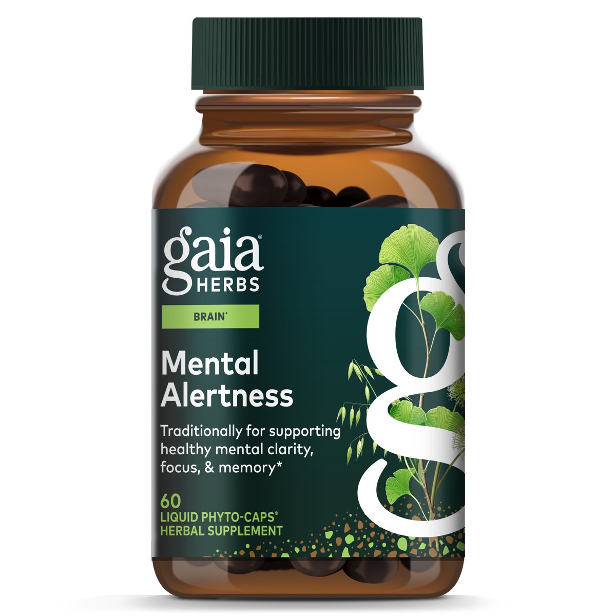 Gaia Herbs Mental Alertness Vegetarian Liquid Phyto-Caps, 60 ct