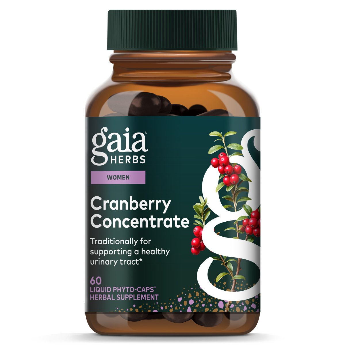 Gaia Herbs Cranberry Concentrate Urinary Tract Support Liquid Phyto-Caps, 60 ct