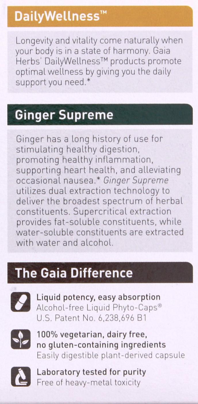 Gaia Herbs Ginger Supreme Liquid Phyto-Caps; image 3 of 3