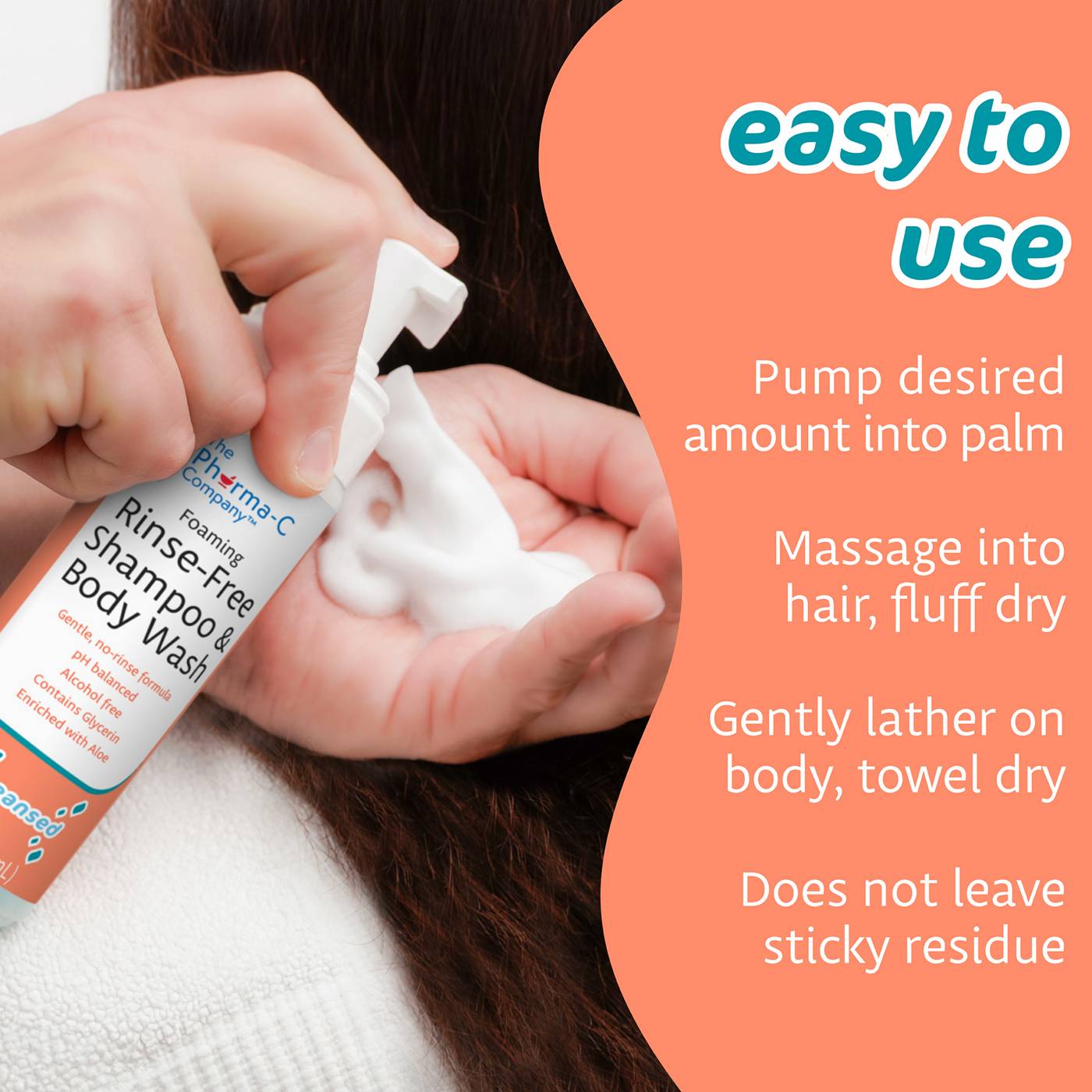 The Pharma-C-Company Foaming Rinse Free Shampoo & Body Wash; image 2 of 4