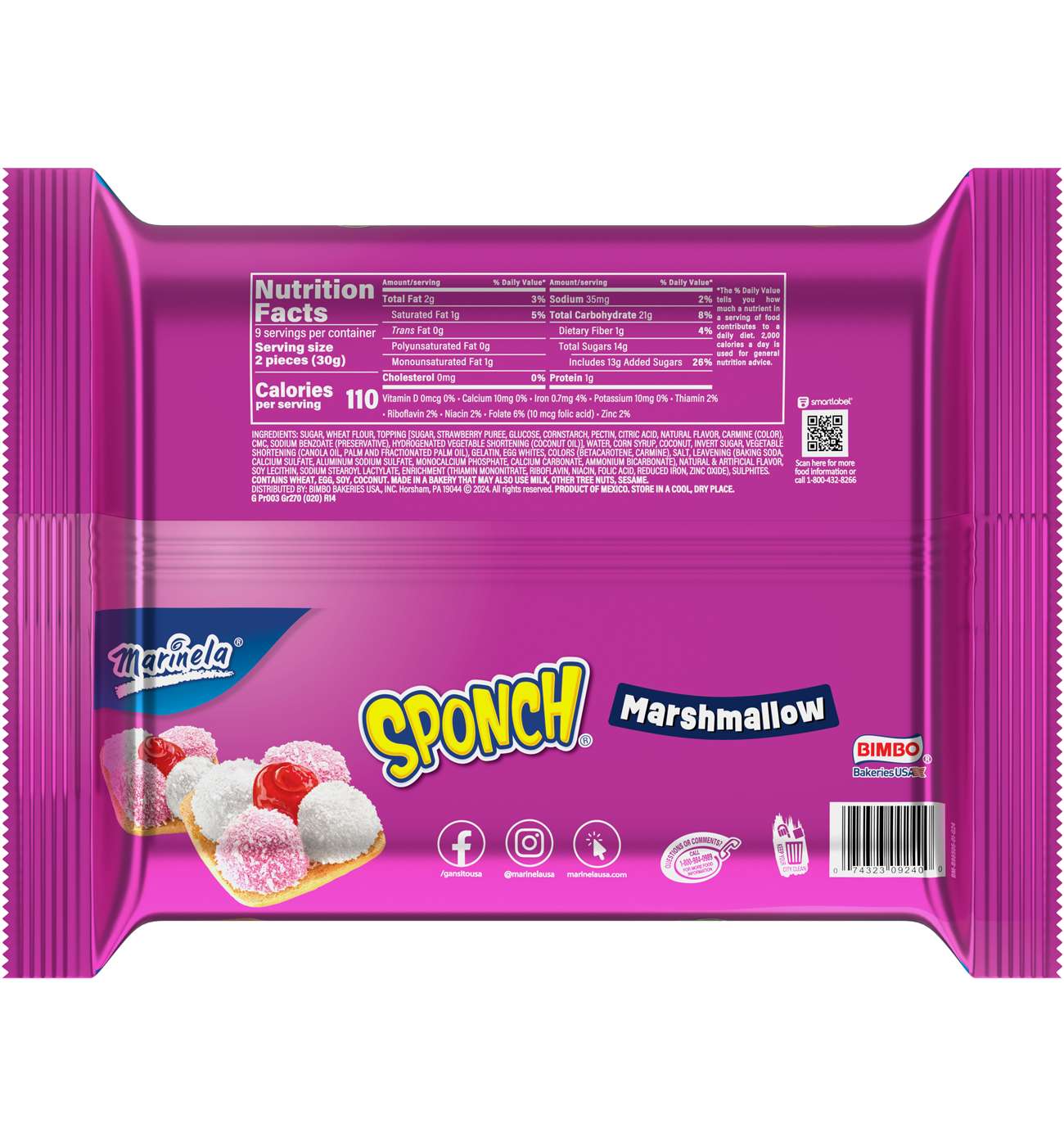 Marinela Sponch Marshmallow & Strawberry Coconut Cookies Snack Packs; image 6 of 8