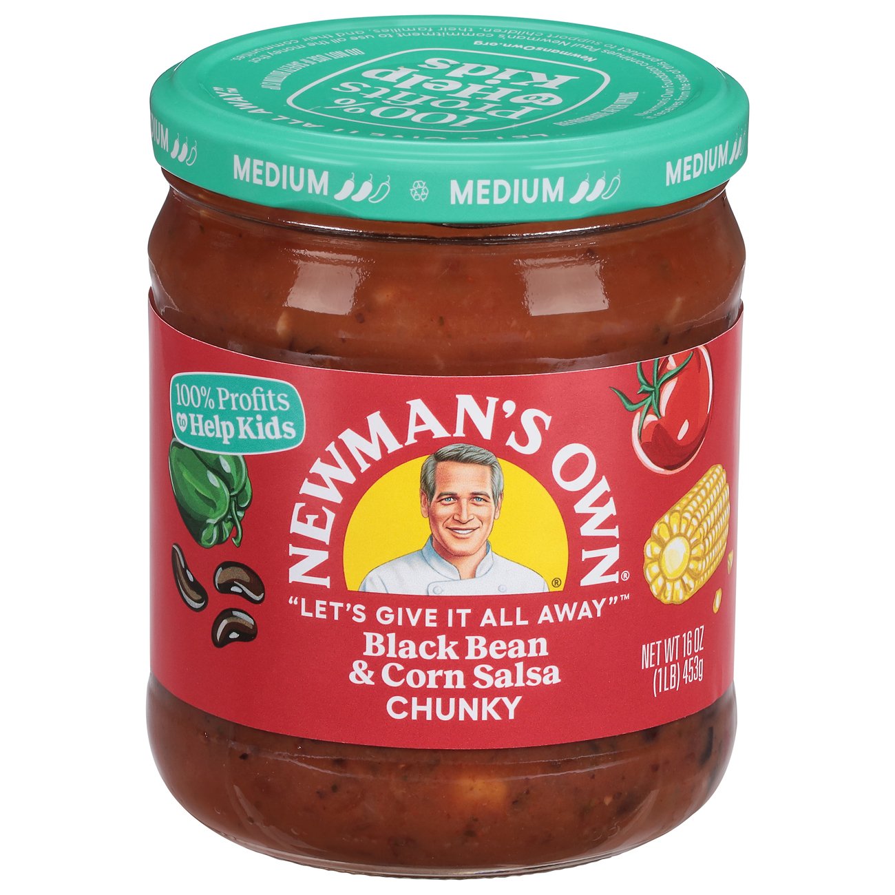 Newman's Own Medium Chunky Black Bean and Corn Salsa Shop Salsa & dip