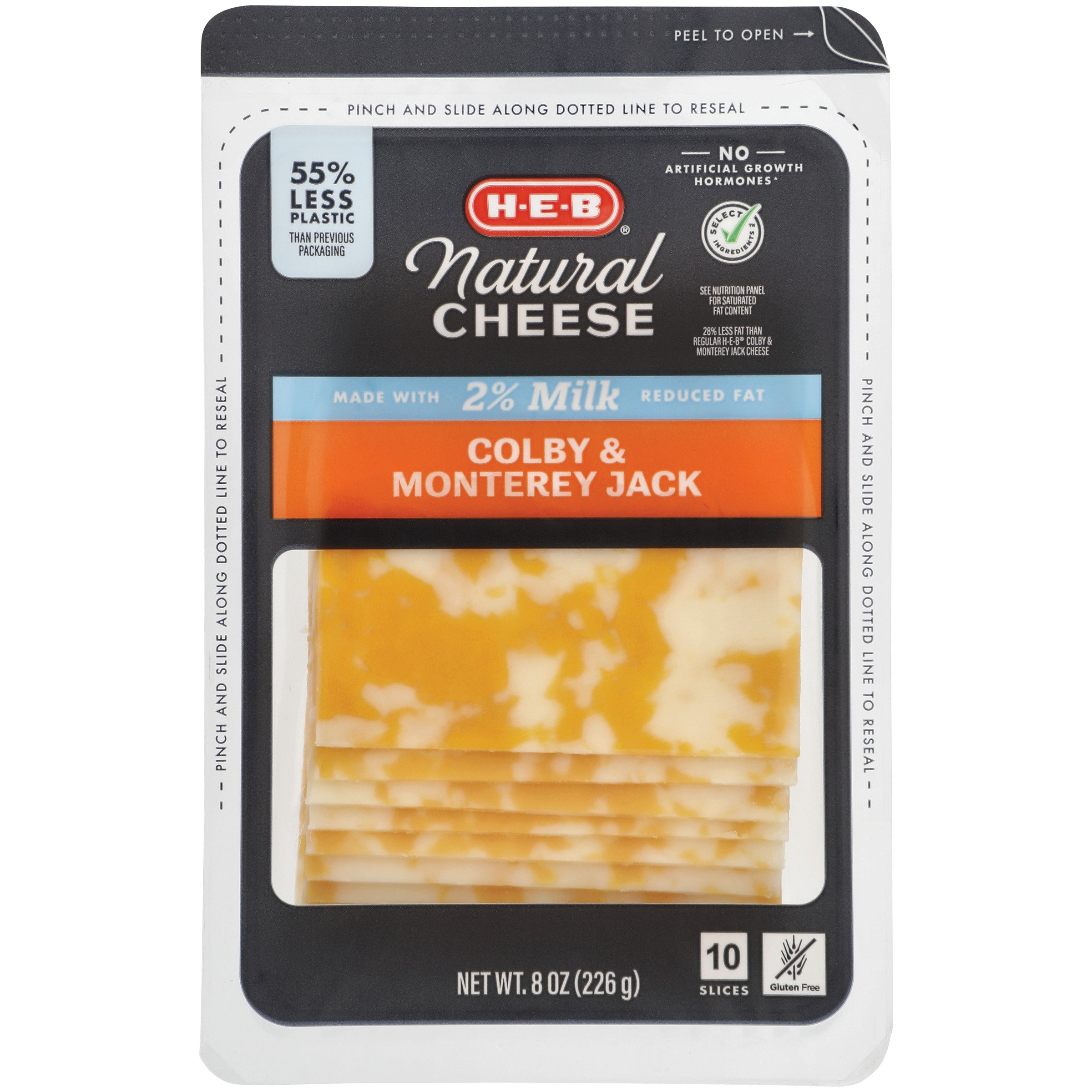 HEB Reduced Fat Colby & Monterey Jack Sliced Cheese Shop Cheese at