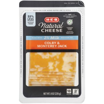 H-E-B Reduced Fat Colby & Monterey Jack Sliced Cheese