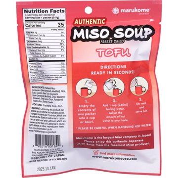 Marukome Miso Instant Soup Packs - Tofu, 3 ct