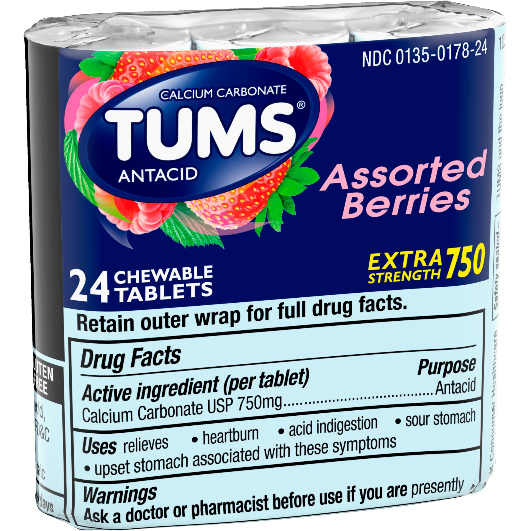 Tums Extra Strength 750 Assorted Berries Chewable Tablets Shop