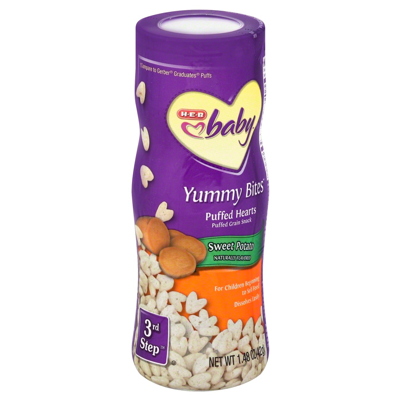 HEB Baby Puffed Hearts Yummy Bites Sweet Potato Shop Toddler Food