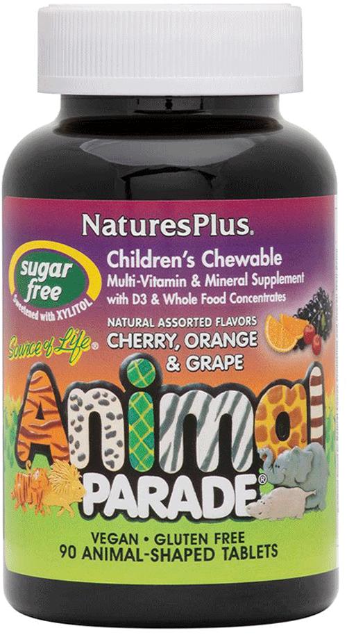 NaturesPlus Source of Life Animal Parade Children's Multivitamin Sugar Free Assorted Flavors Chewables; image 1 of 2