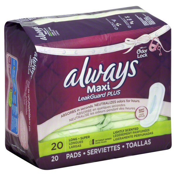 Always Maxi Leak Guard Plus Lightly Scented Pads Shop Pads & Liners