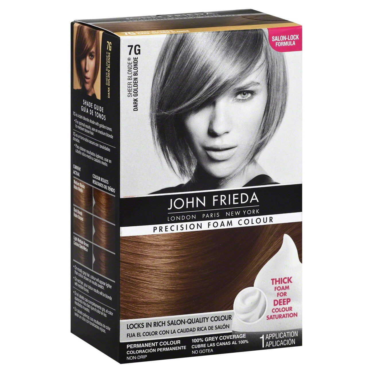 John Frieda Precision Foam Colour Dark Golden Blonde Permanent Colour ...