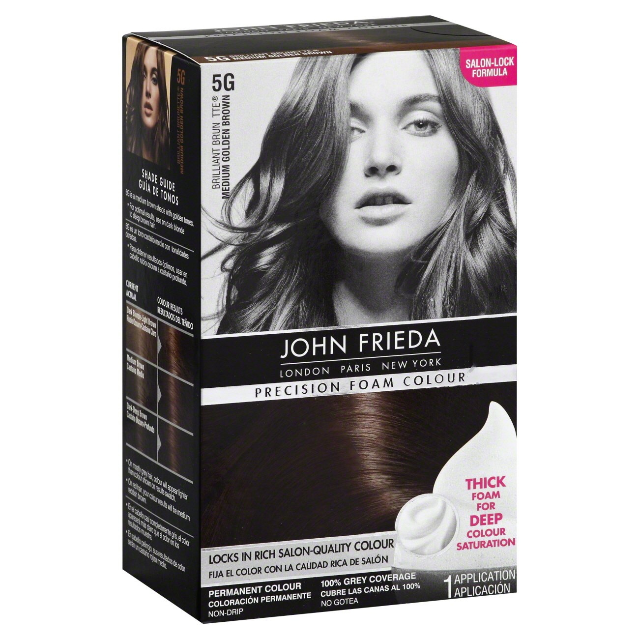 John Frieda Precission Foam Colour Medium Golden Brown Permanent Colour 5G  - Shop Hair Care at H-E-B