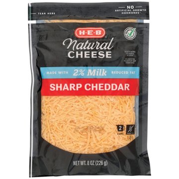H-E-B Reduced Fat Sharp Cheddar Shredded Cheese