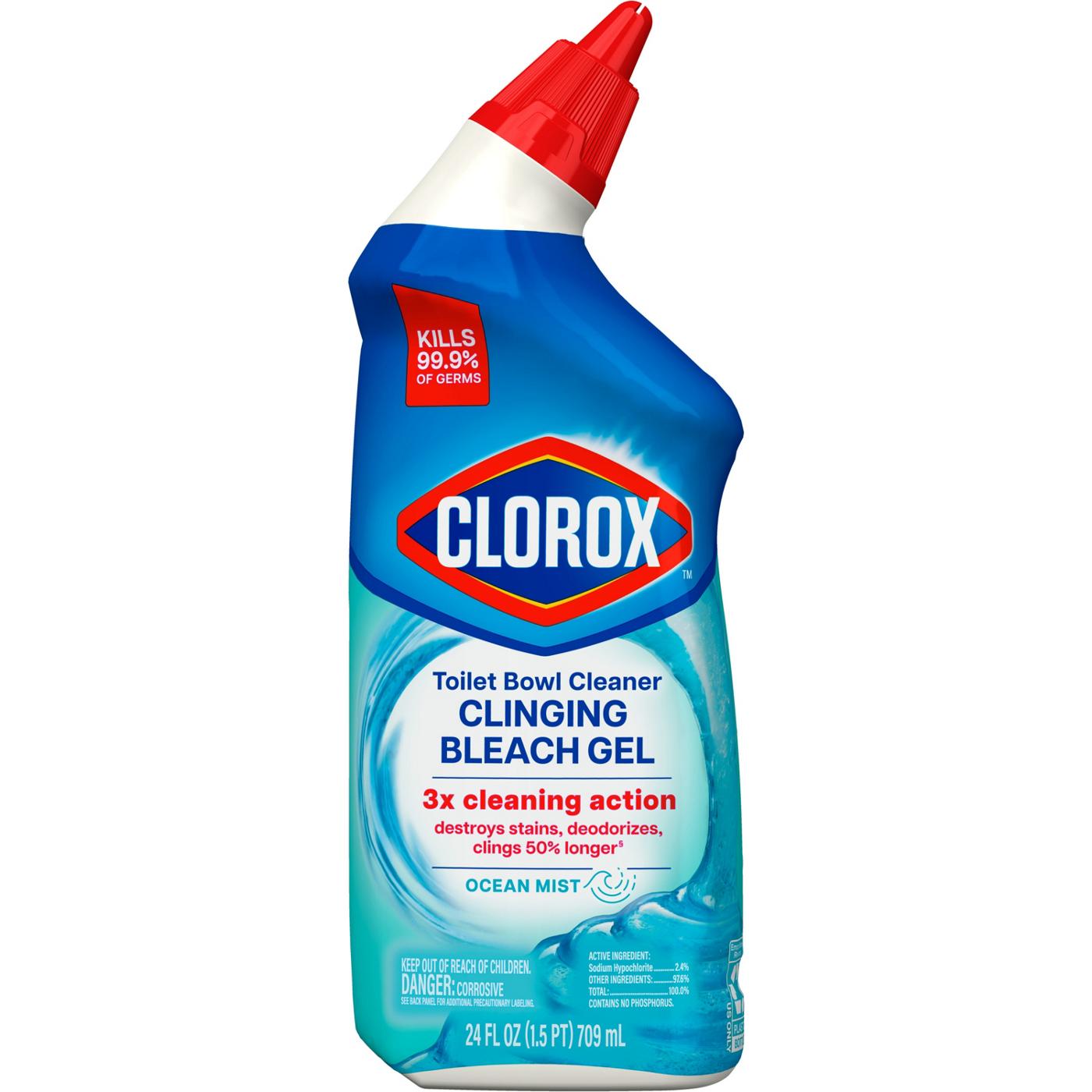 Clorox Clinging Bleach Gel Ocean Mist Toilet Bowl Cleaner; image 6 of 12