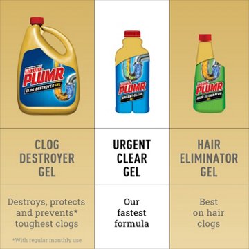 Liquid-Plumr Pro-Strength Urgent Clear Liquid Drain Cleaner, 17 oz