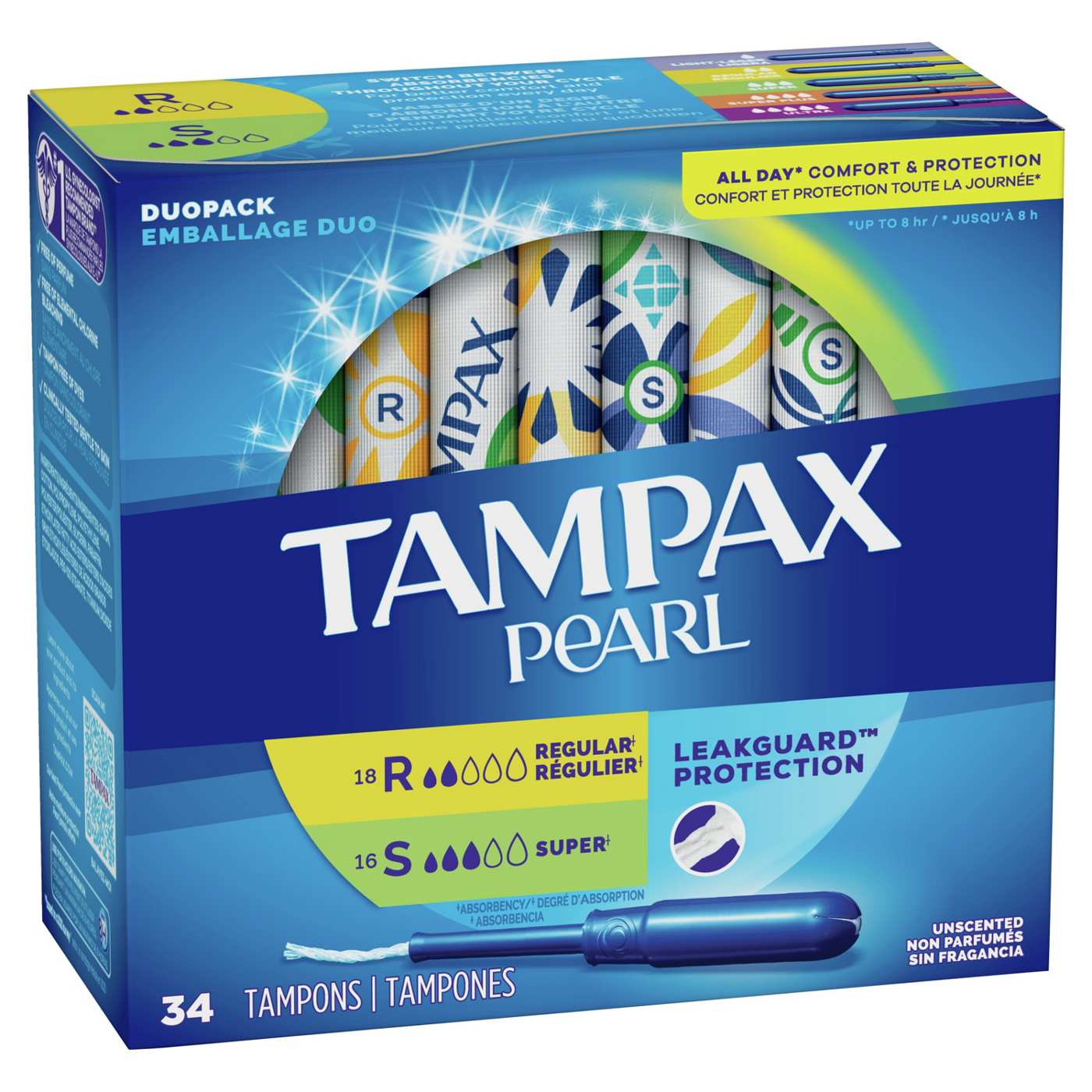 Tampax Pearl Tampons Duo Pack, Regular/Super Unscented; image 3 of 4