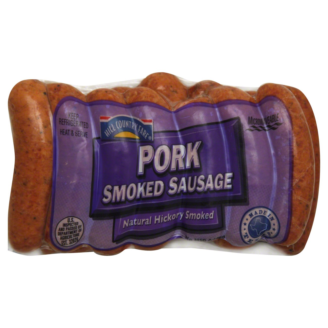 Hill Country Fare Natural Hickory Smoked All Pork Sausage Sold By The