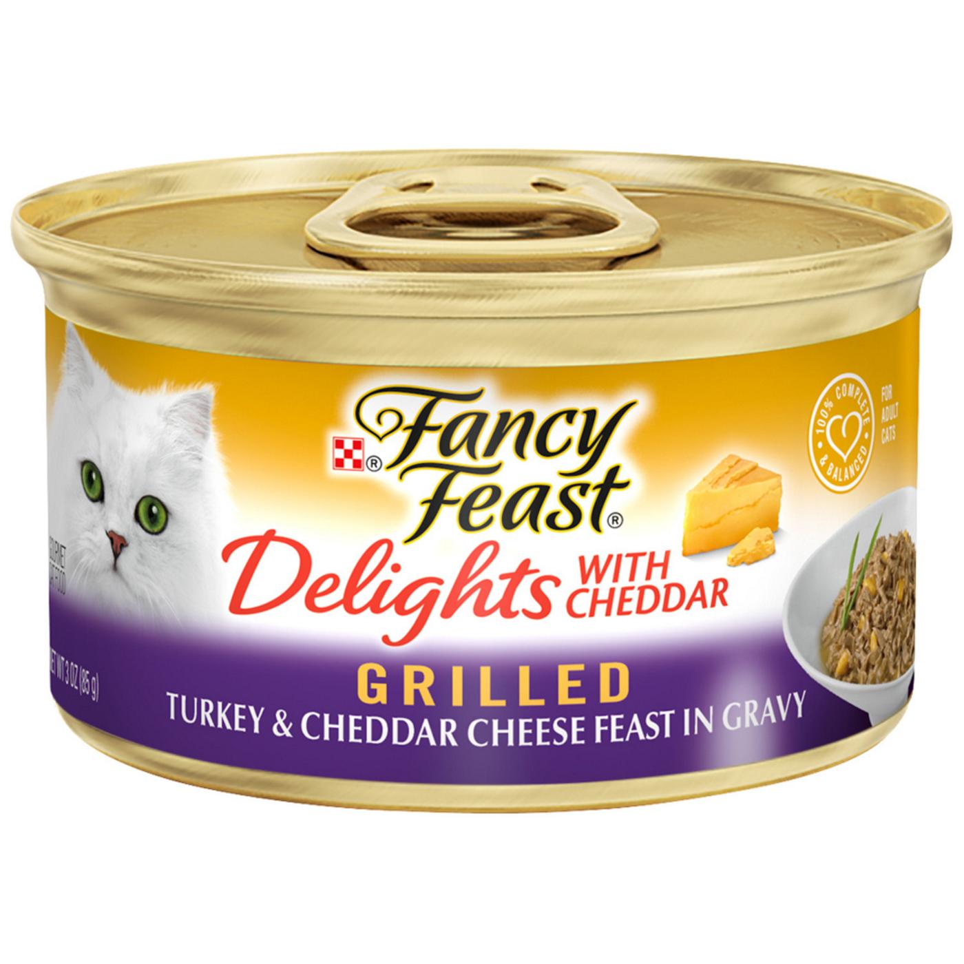 Fancy Feast Purina Fancy Feast Gravy Wet Cat Food, Delights Grilled Turkey & Cheddar Cheese Feast in Gravy; image 1 of 7