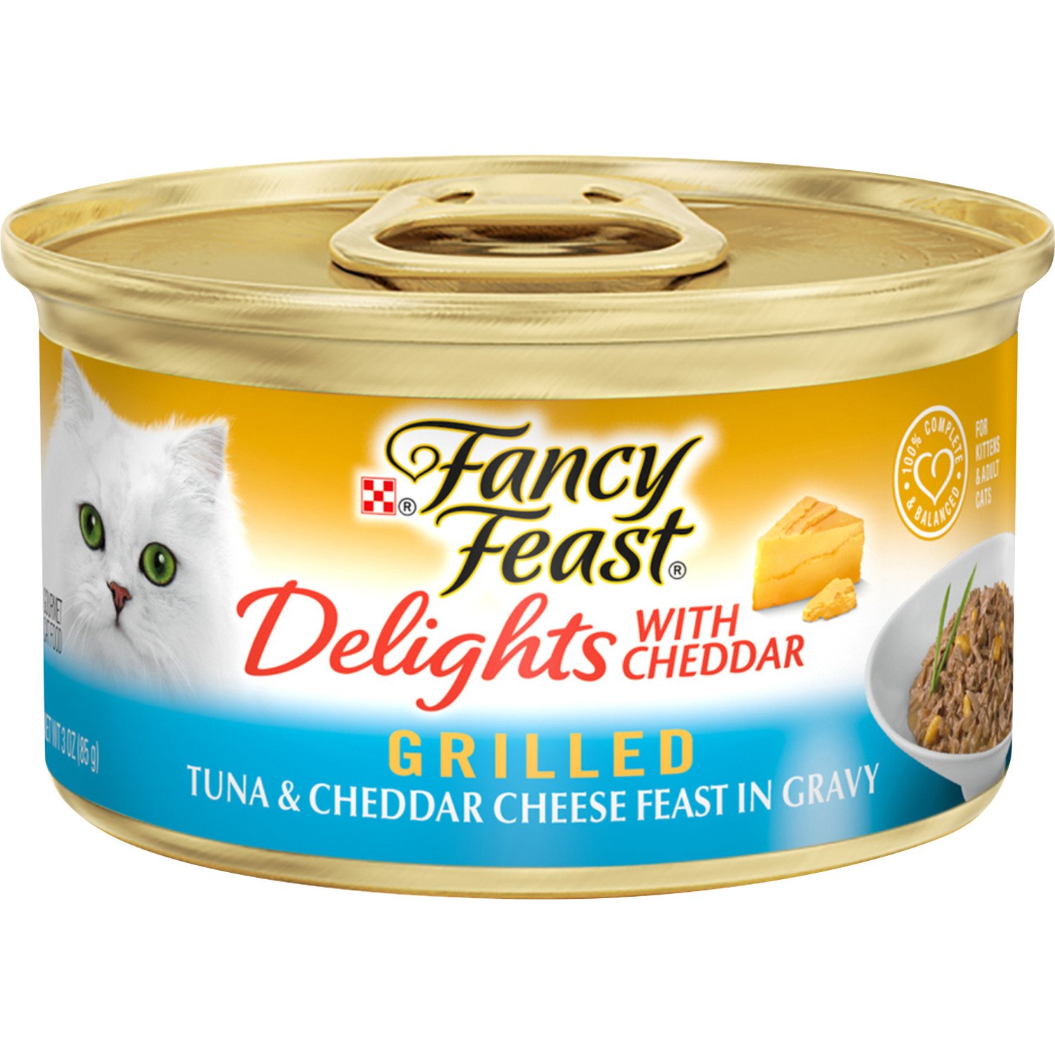 Purina Fancy Feast Delights with Cheddar Grilled Tuna & Cheddar Cheese Feast in Gravy Gourmet