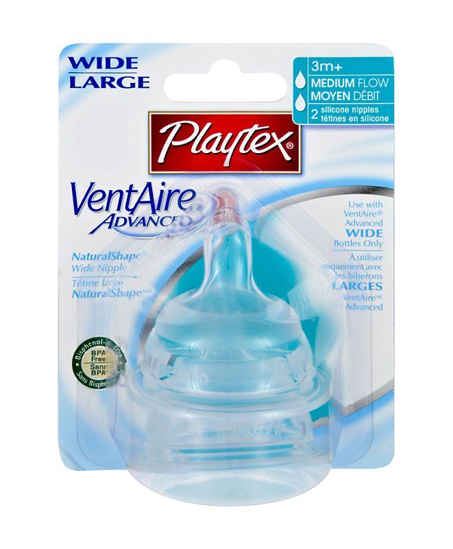 Playtex VentAire Advanced Medium Flow Wide/Large Silicone Nipples