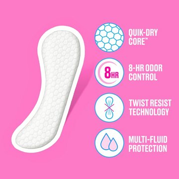 Carefree Panty Liners - Thin Liners, Wrapped, Unscented, 60 ct