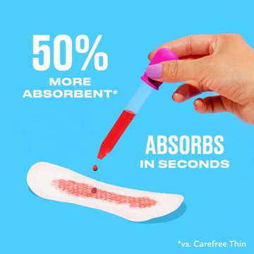 Carefree Panty Liners - Thin Liners, Wrapped, Unscented, 60 ct