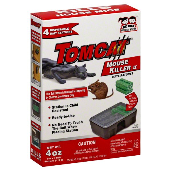 Tomcat Mouse Killer Disposable Station for Indoor Use - Child Resistant 2  Stations, with 1 Bait Each