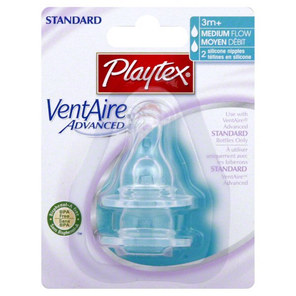 Playtex VentAire Advanced Standard Fast Flow Silicone Nipples (3-6 M+) -  Shop Feeding at H-E-B