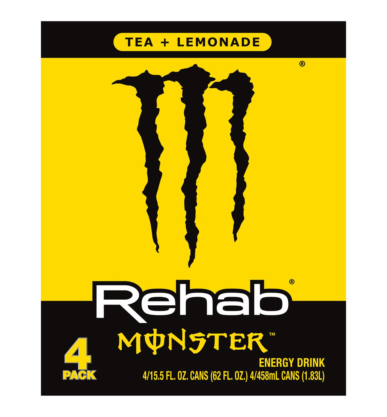 Monster Energy Rehab Tea & Lemonade Energy Drink 4 pk Cans; image 1 of 3