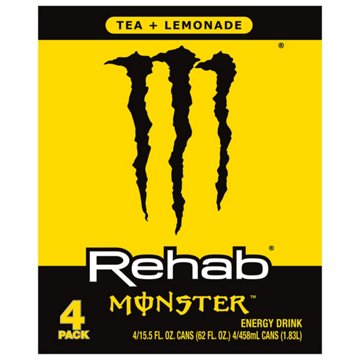 Monster Energy Rehab Tea & Lemonade Energy Drink 4 pk Cans