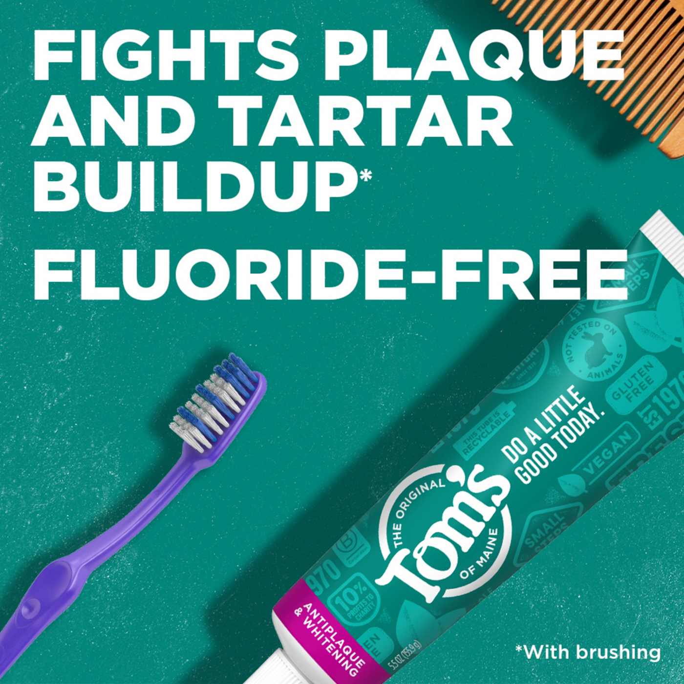 Tom's of Maine Fluoride-Free Antiplaque & Whitening Toothpaste - Peppermint; image 2 of 5