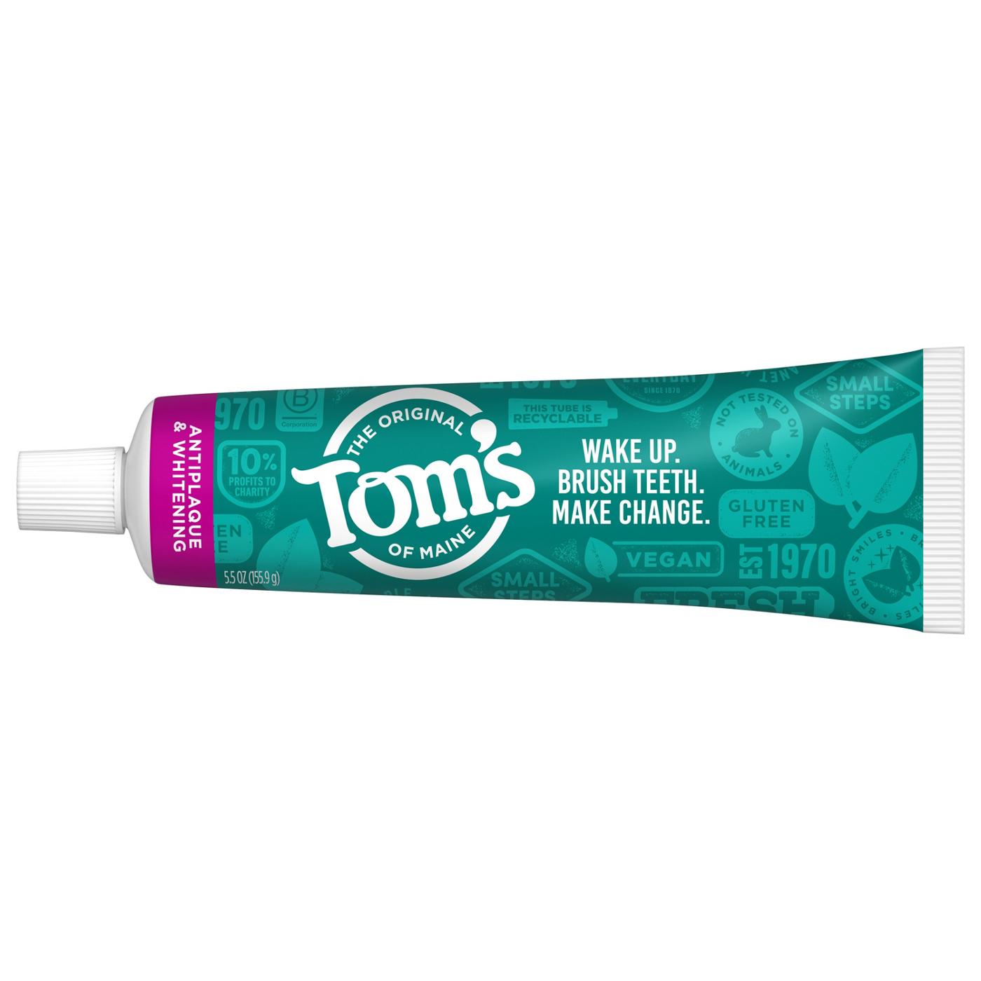 Tom's of Maine Fluoride-Free Antiplaque & Whitening Toothpaste - Peppermint; image 3 of 5