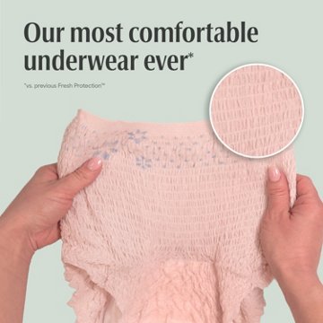 Depend Fresh Protection Women's Adult Incontinence Underwear, XL, Blush, 26 ct