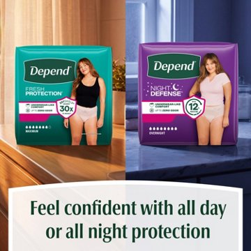 Depend Fresh Protection Women's Adult Incontinence Underwear, XL, Blush