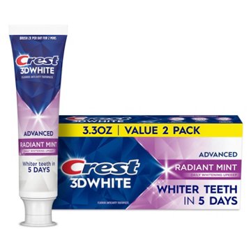 Crest 3DWhite Advanced Teeth Whitening Toothpaste - Radiant Mint, 6.6 oz