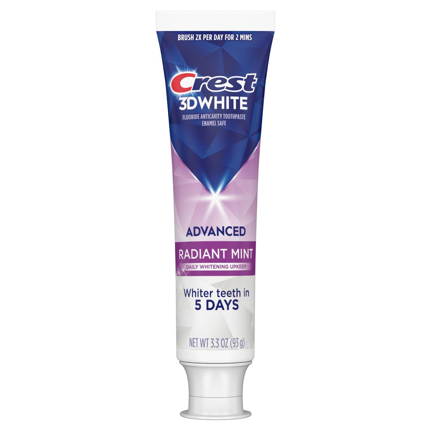 Crest 3DWhite Advanced Teeth Whitening Toothpaste - Radiant Mint; image 5 of 10