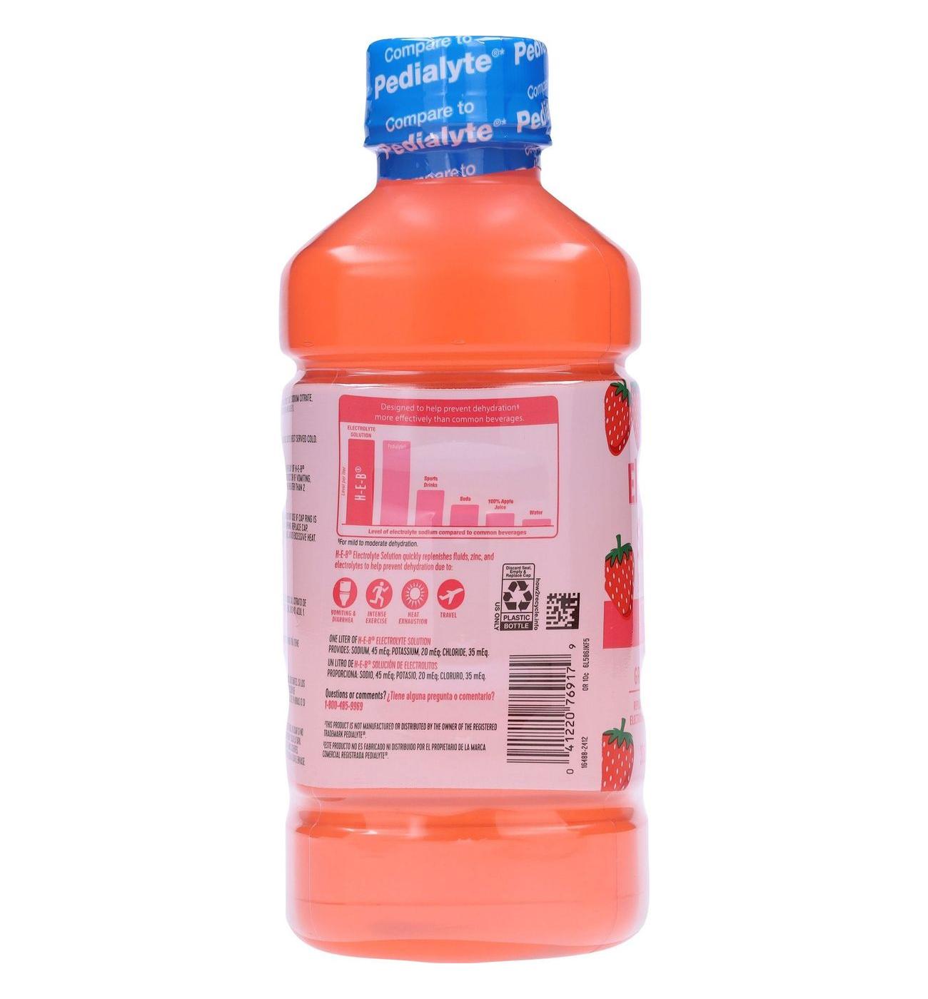 H-E-B Electrolyte Solution - Strawberry; image 3 of 5