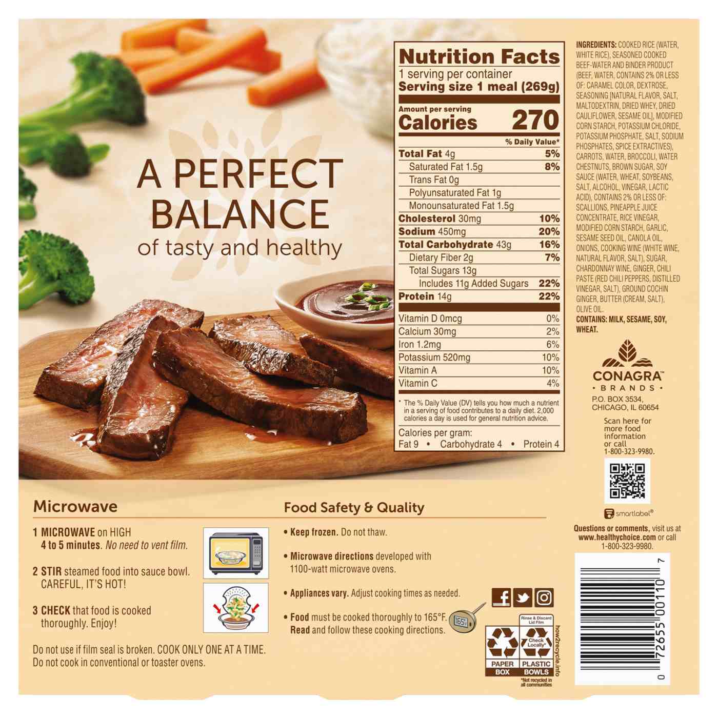 Healthy Choice Café Steamers Beef Teriyaki Frozen Meal; image 2 of 7