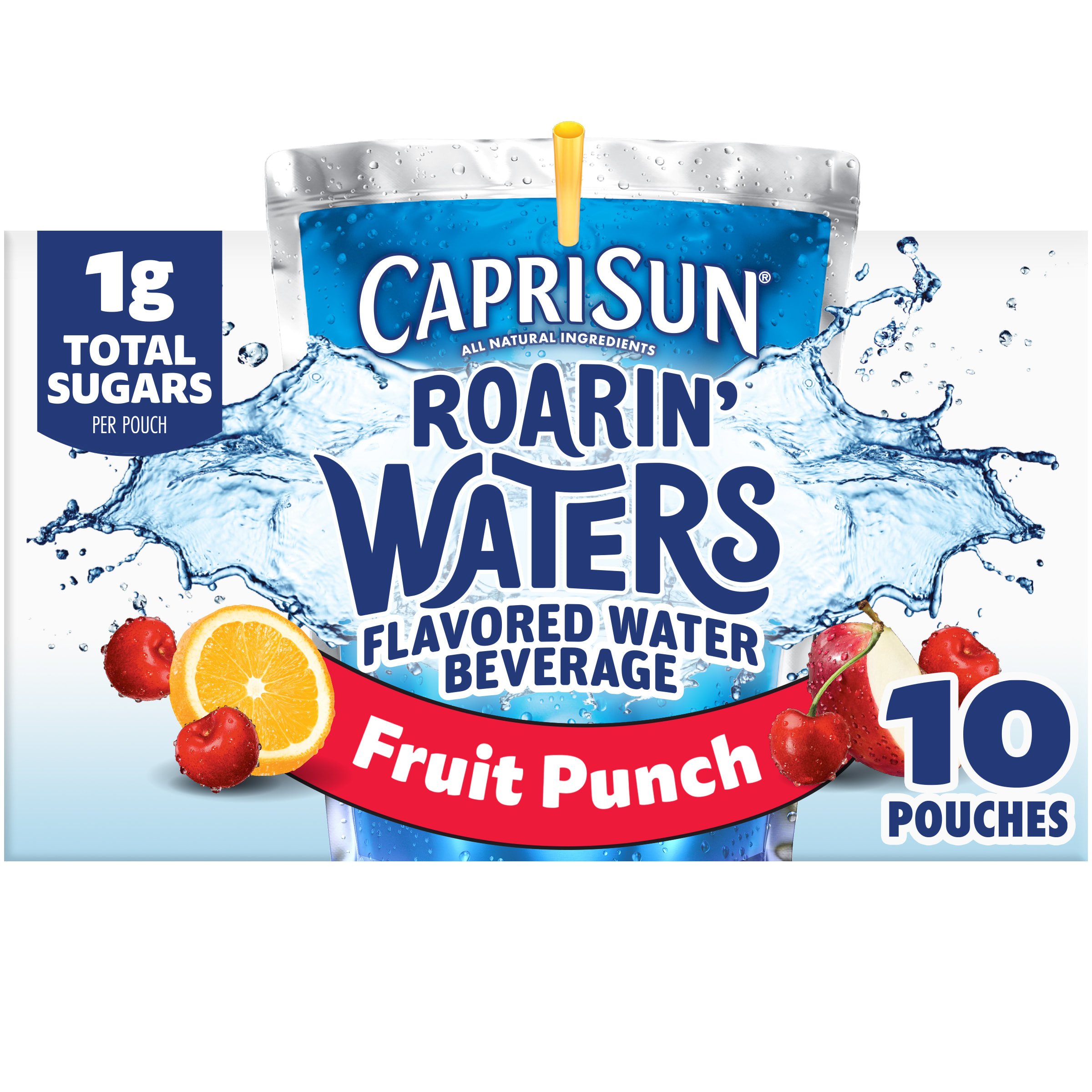 Capri Sun Roarin Waters Fruit Punch Water Beverage 10 Pk Pouches 