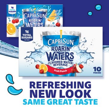 Capri Sun Roarin' Waters Fruit Punch Water Beverage 10 pk Pouches, 6 oz