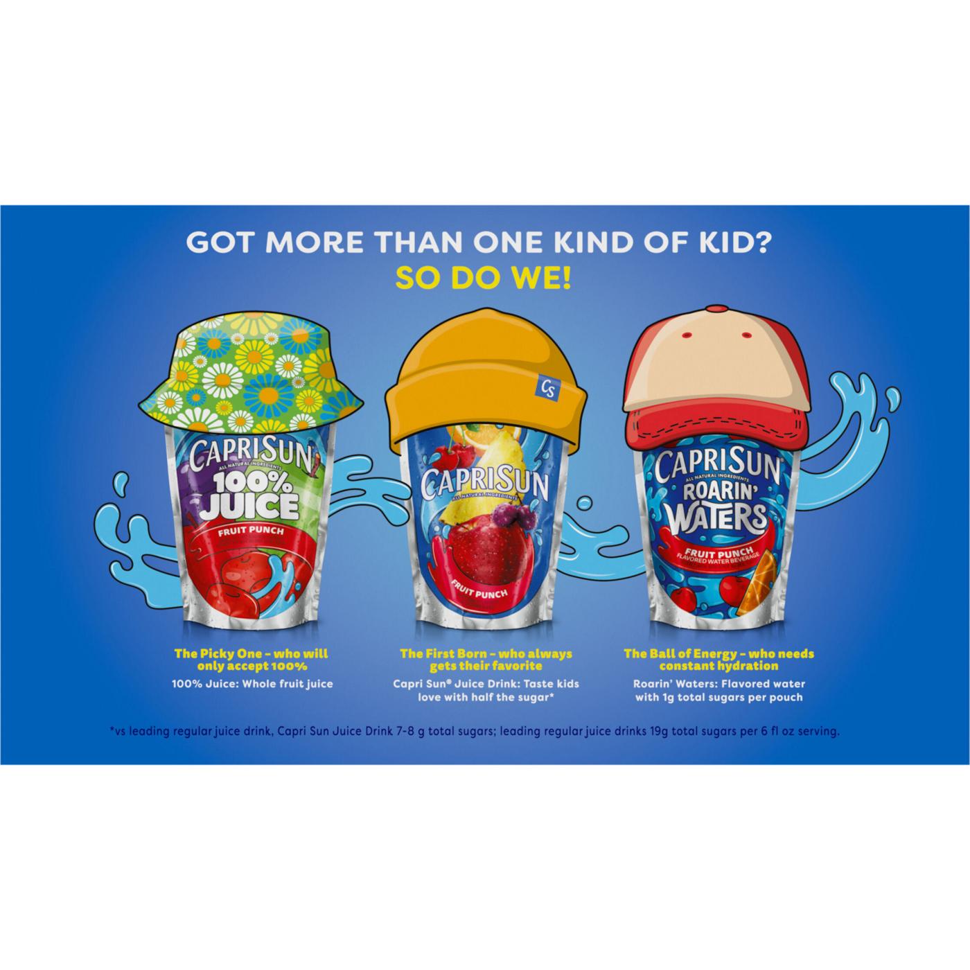 Capri Sun Roarin' Waters Fruit Punch Flavored Water Beverage 6 oz Pouches; image 7 of 7