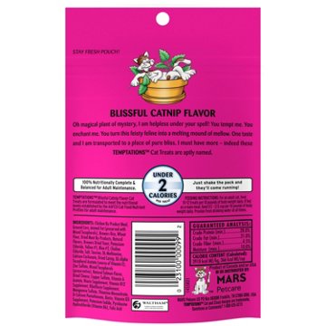 Temptations Classic Crunchy and Soft Cat Treats - Blissful Catnip Flavor