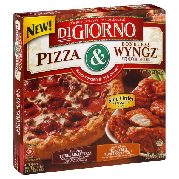 DiGiorno Three Meat Pizza & Honey BBQ Boneless Wyngz Shop DiGiorno