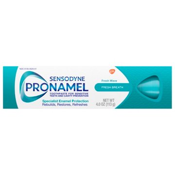Sensodyne Pronamel Fresh Breath Enamel Toothpaste for Sensitive Teeth and Cavity Protection, Fresh Wave, 4 oz