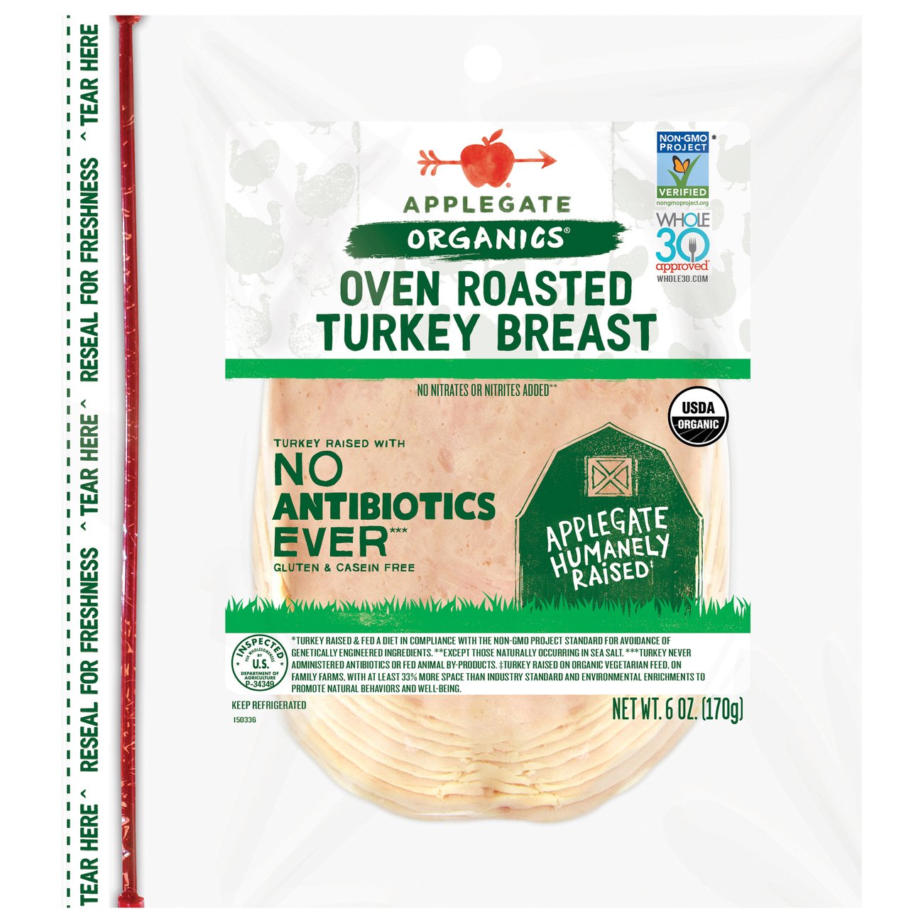 Applegate Organics Oven Roasted Turkey Breast Sliced Shop Meat at HEB