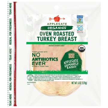 Applegate Organics Oven Roasted Turkey Breast Sliced , 6 oz